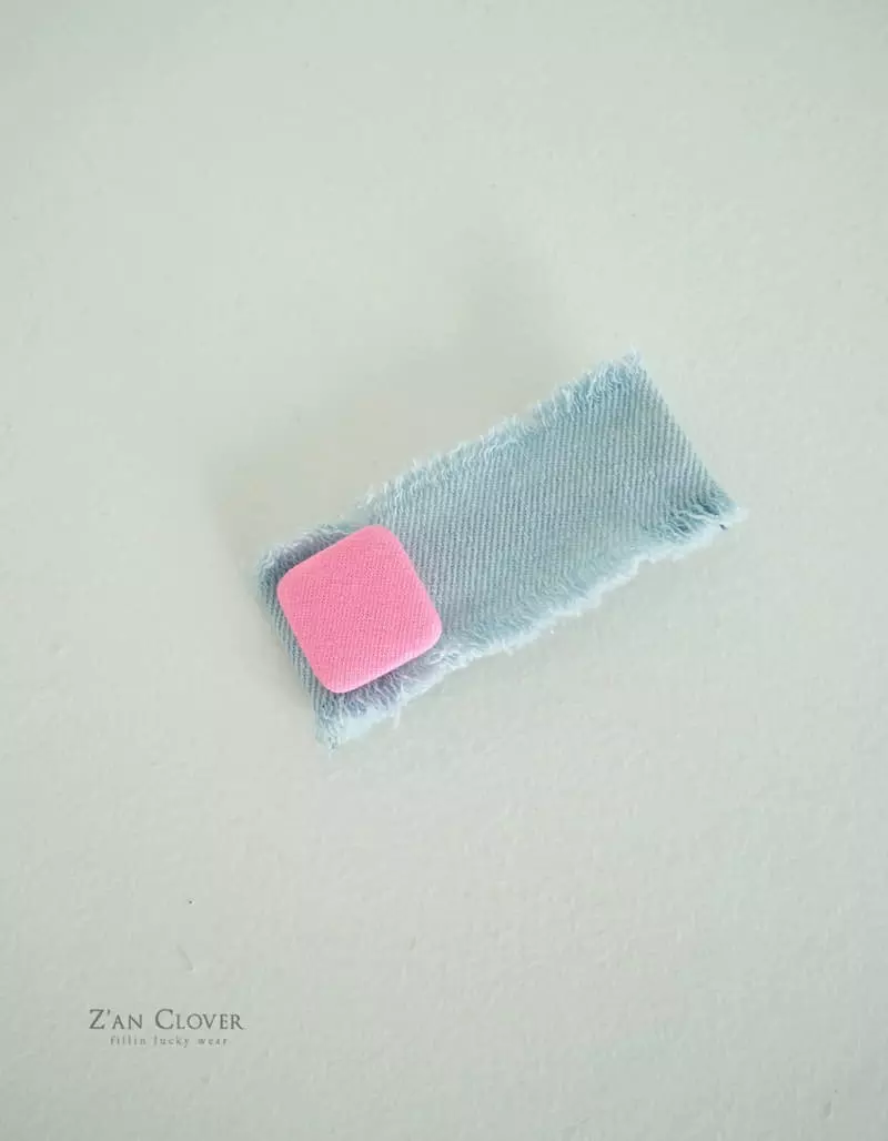 Zan Clover - Korean Children Fashion - #kidsstore - Point Denim Hairpin - 5