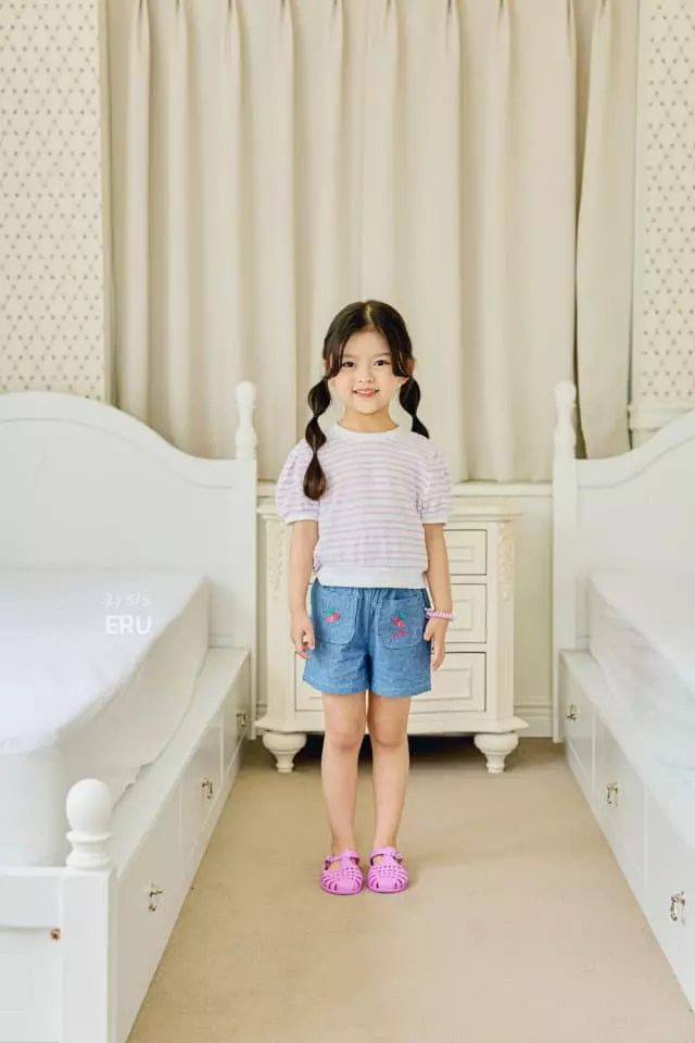 e.ru - Korean Children Fashion - #magicofchildhood - Denim Cherry Pants - 3