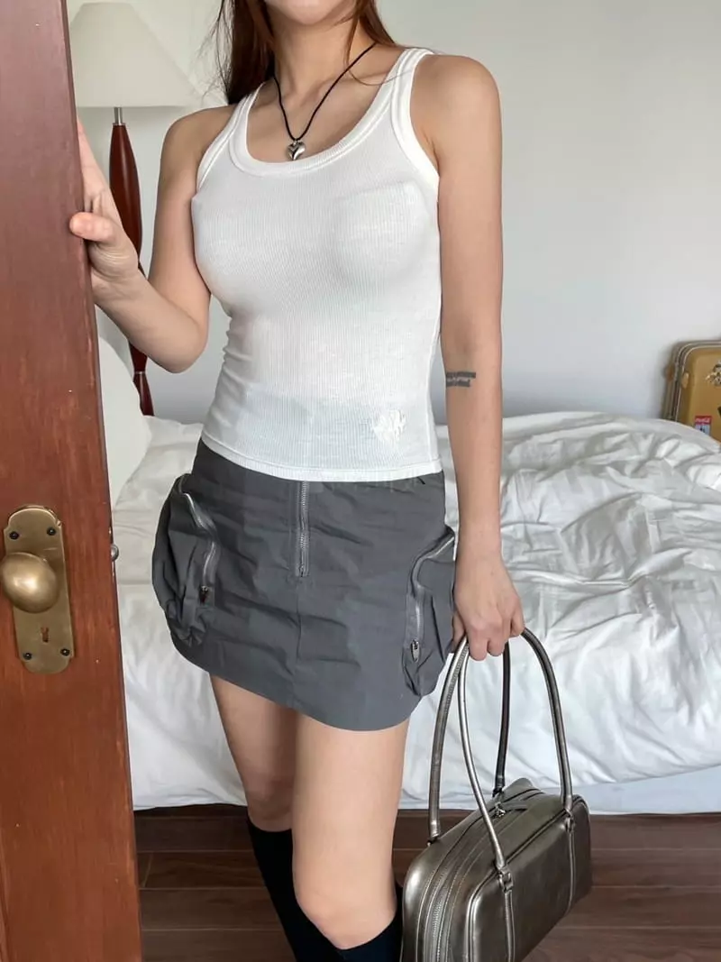 08 Room - Korean Women Fashion - #thelittlethings - Love Embrodiery Sleeveless - 3