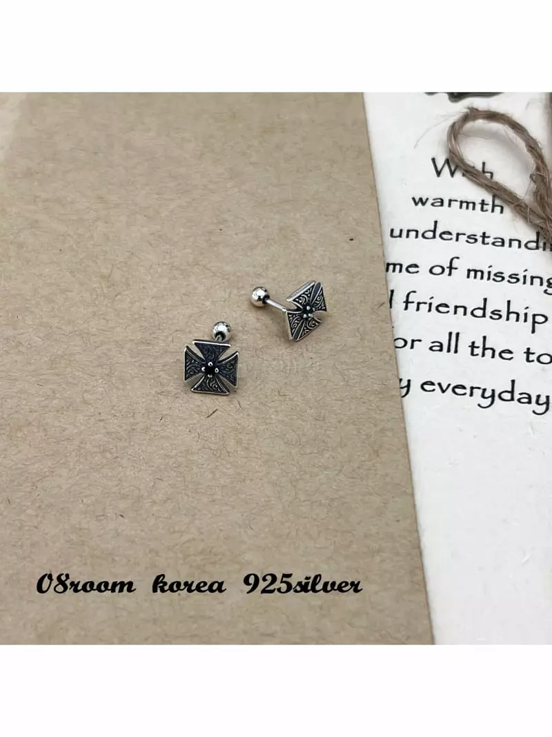 08 Room - Korean Women Fashion - #womensfashion - Silver Earring 1422 - 3