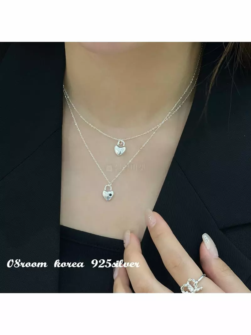 08 Room - Korean Women Fashion - #womensfashion - Silver Necklace 1506 - 3