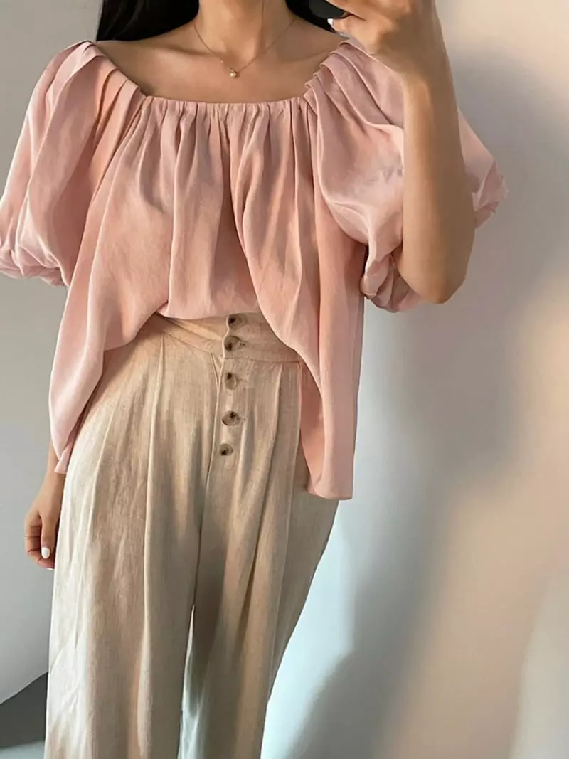 140 Avenue - Korean Women Fashion - #restrostyle - Scalap Blouse - 6