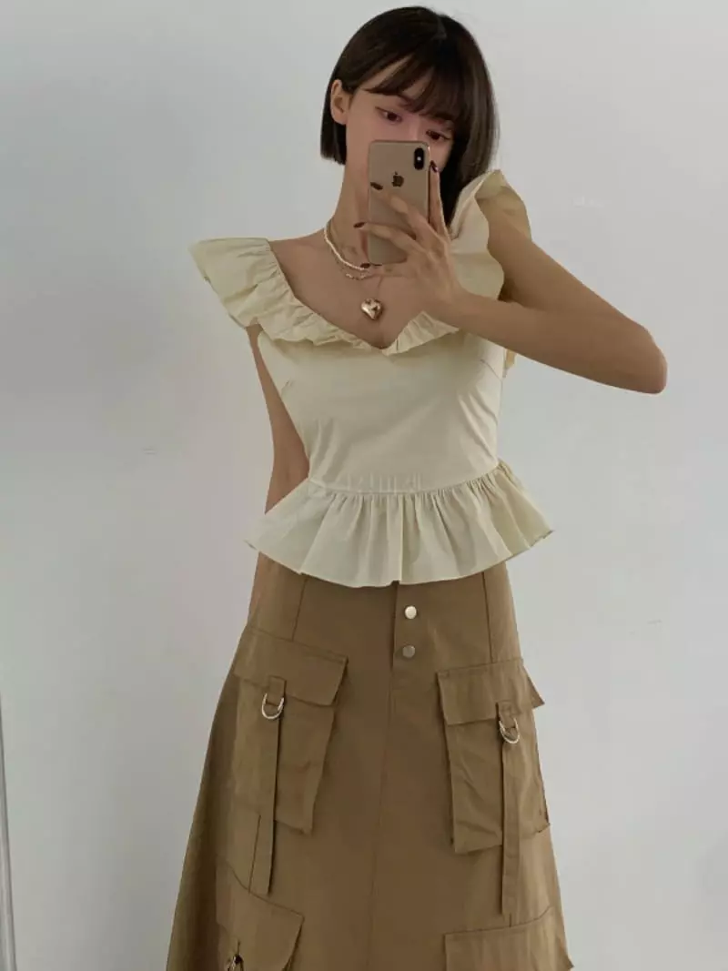 140 Avenue - Korean Women Fashion - #womensfashion - Flying Shirring Blouse