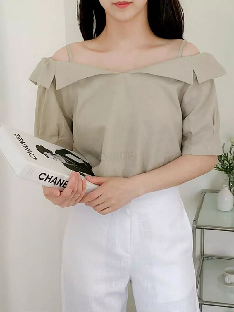 1st Gi - Korean Women Fashion - #thatsdarling - Marron Blouse - 4