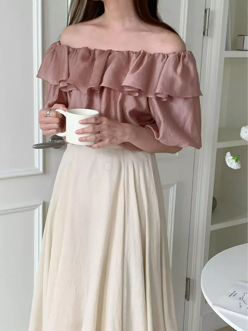 1st Gi - Korean Women Fashion - #womensfashion - Bro Frill Blouse - 2