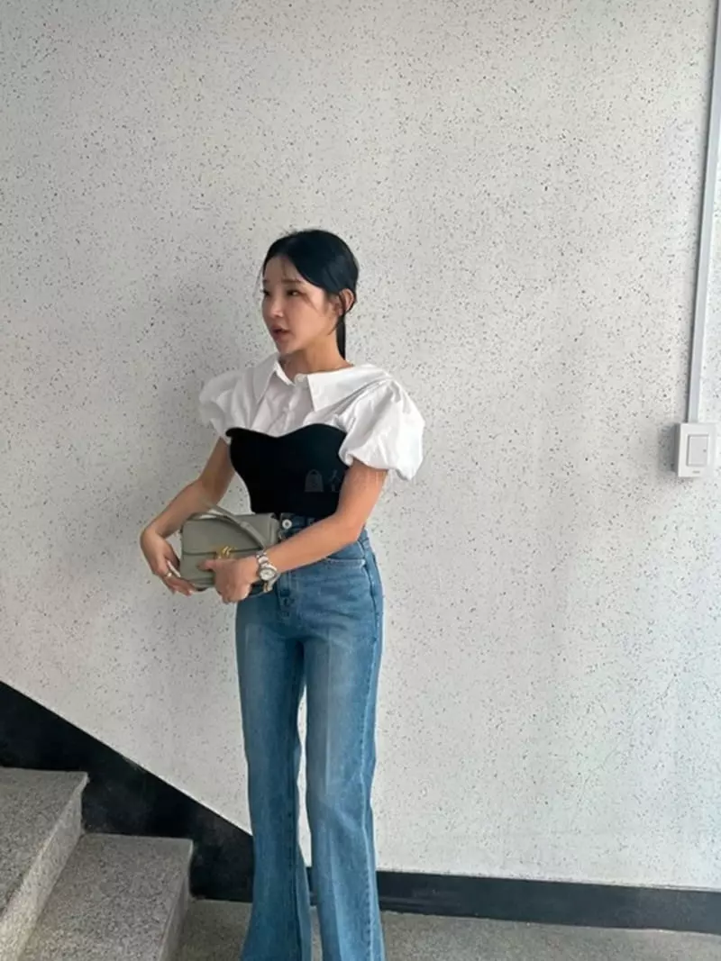 2two Moon - Korean Women Fashion - #momslook - Puff Shirt Bustier - 11