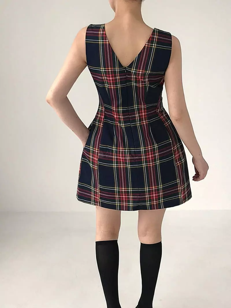 2two Moon - Korean Women Fashion - #momslook - Line Check One-piece - 6