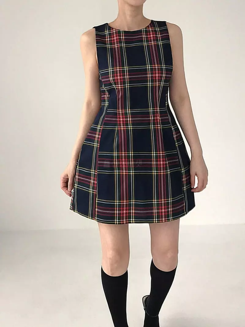 2two Moon - Korean Women Fashion - #womensfashion - Line Check One-piece - 5