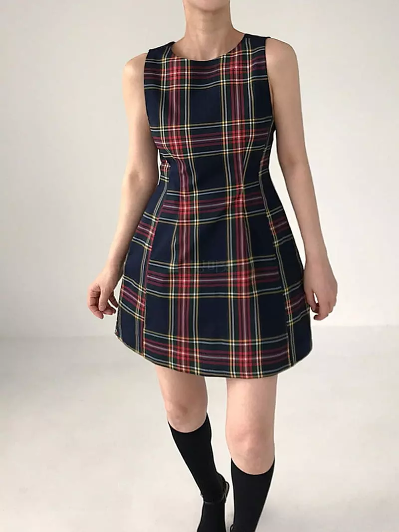 2two Moon - Korean Women Fashion - #womensfashion - Line Check One-piece - 7