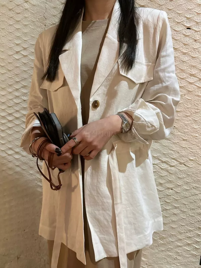 3 Rooms - Korean Women Fashion - #restrostyle - Linen Mood Jacket - 7
