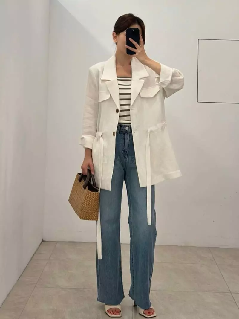 3 Rooms - Korean Women Fashion - #vintagekidsstyle - Linen Mood Jacket - 5