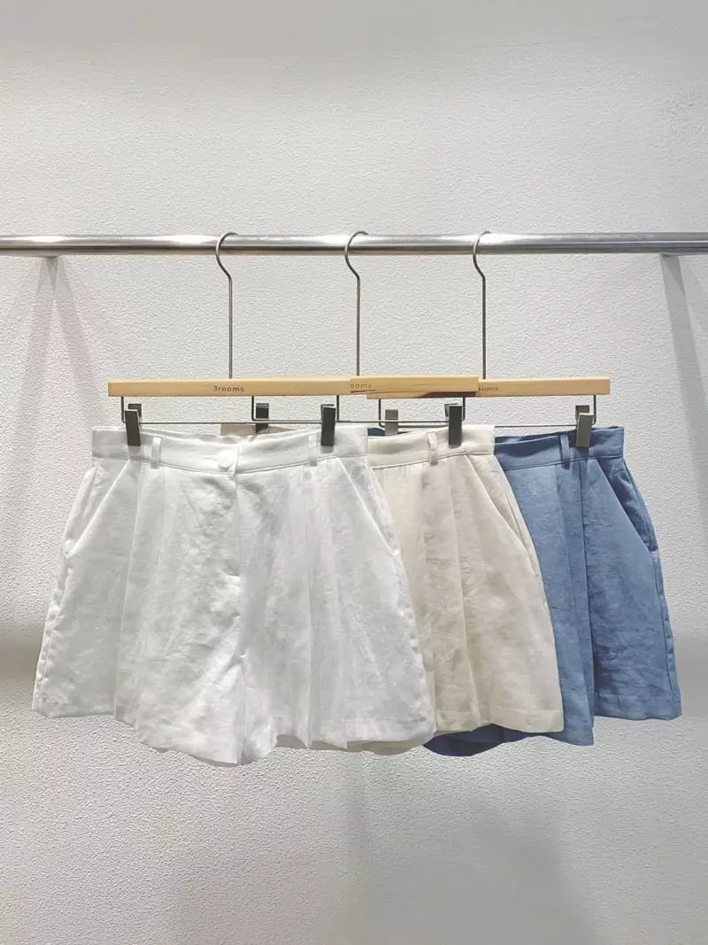 3 Rooms - Korean Women Fashion - #womensfashion - Linen Shorts - 2
