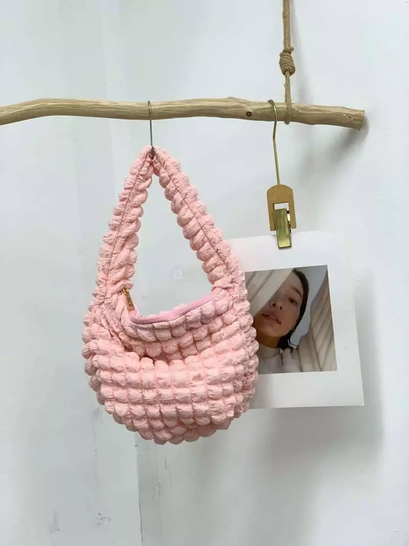 A In - Korean Women Fashion - #momslook - Embo Padding Round Shoulder Bag - 12