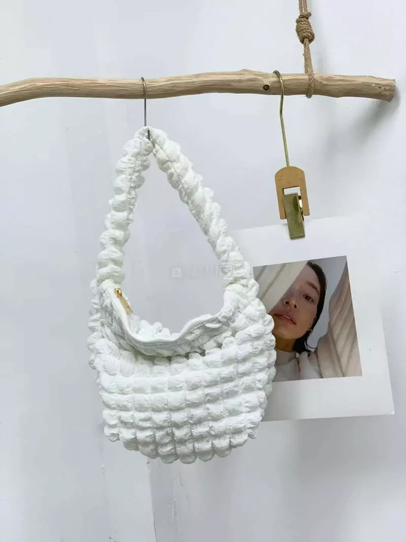 A In - Korean Women Fashion - #momslook - Embo Padding Round Shoulder Bag - 3
