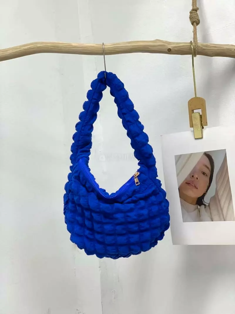 A In - Korean Women Fashion - #momslook - Embo Padding Round Shoulder Bag - 7