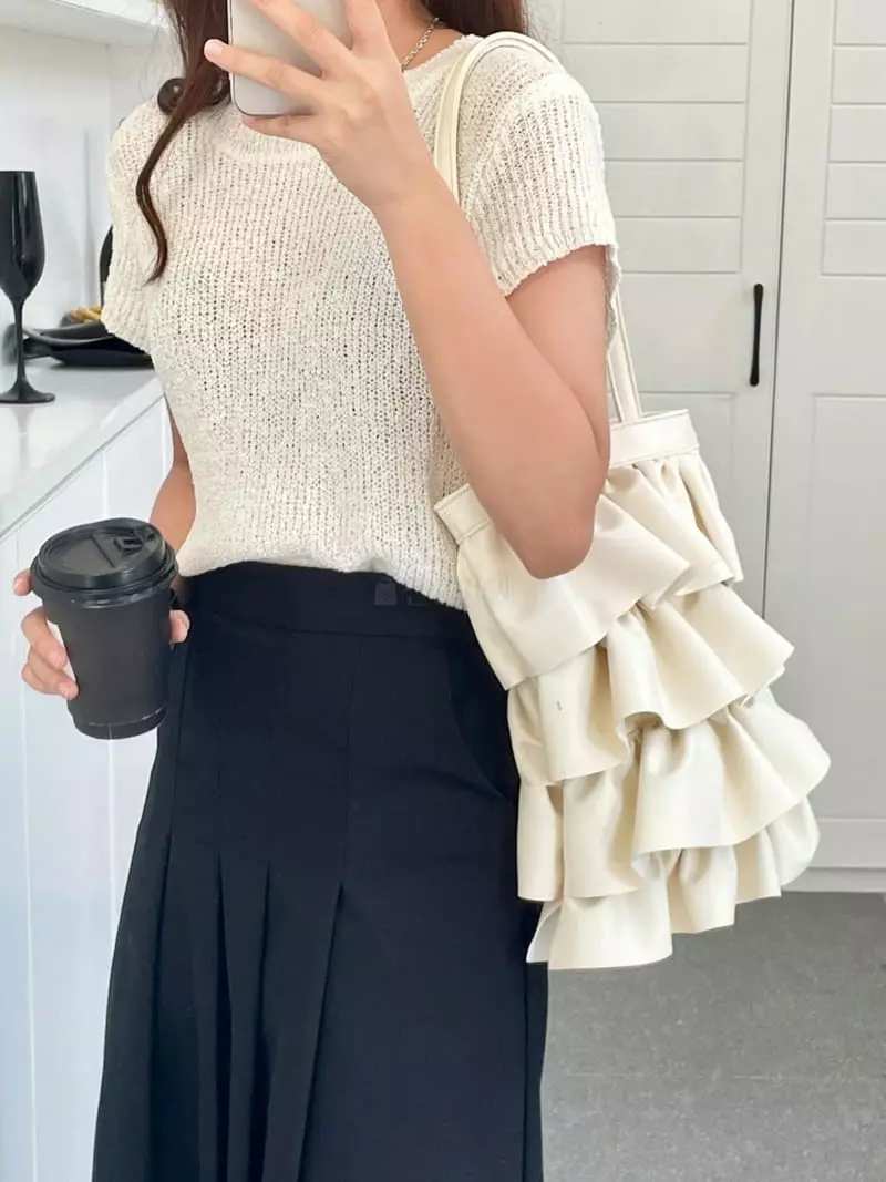 A In - Korean Women Fashion - #momslook - Rapon Frill Shoulder Bag - 10