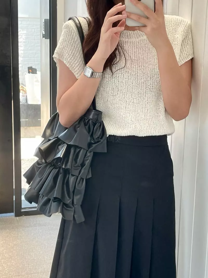 A In - Korean Women Fashion - #momslook - Rapon Frill Shoulder Bag - 12