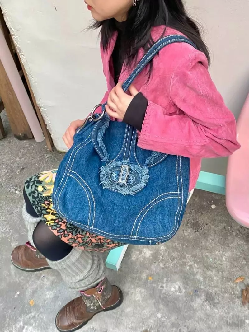 A In - Korean Women Fashion - #womensfashion - Lada Denim Bag - 4