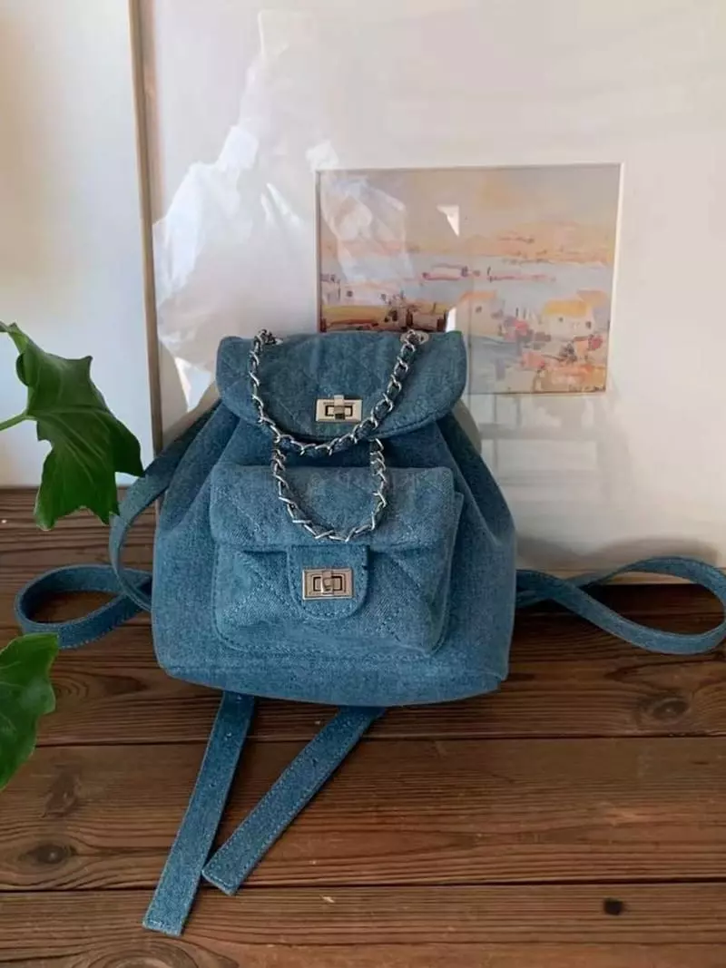 A In - Korean Women Fashion - #momslook - Denim Back Pack