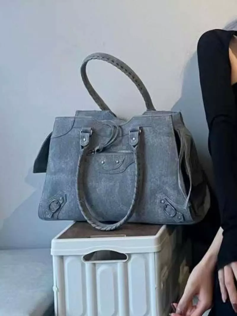 A In - Korean Women Fashion - #momslook - Denim Big Moter Bag - 2