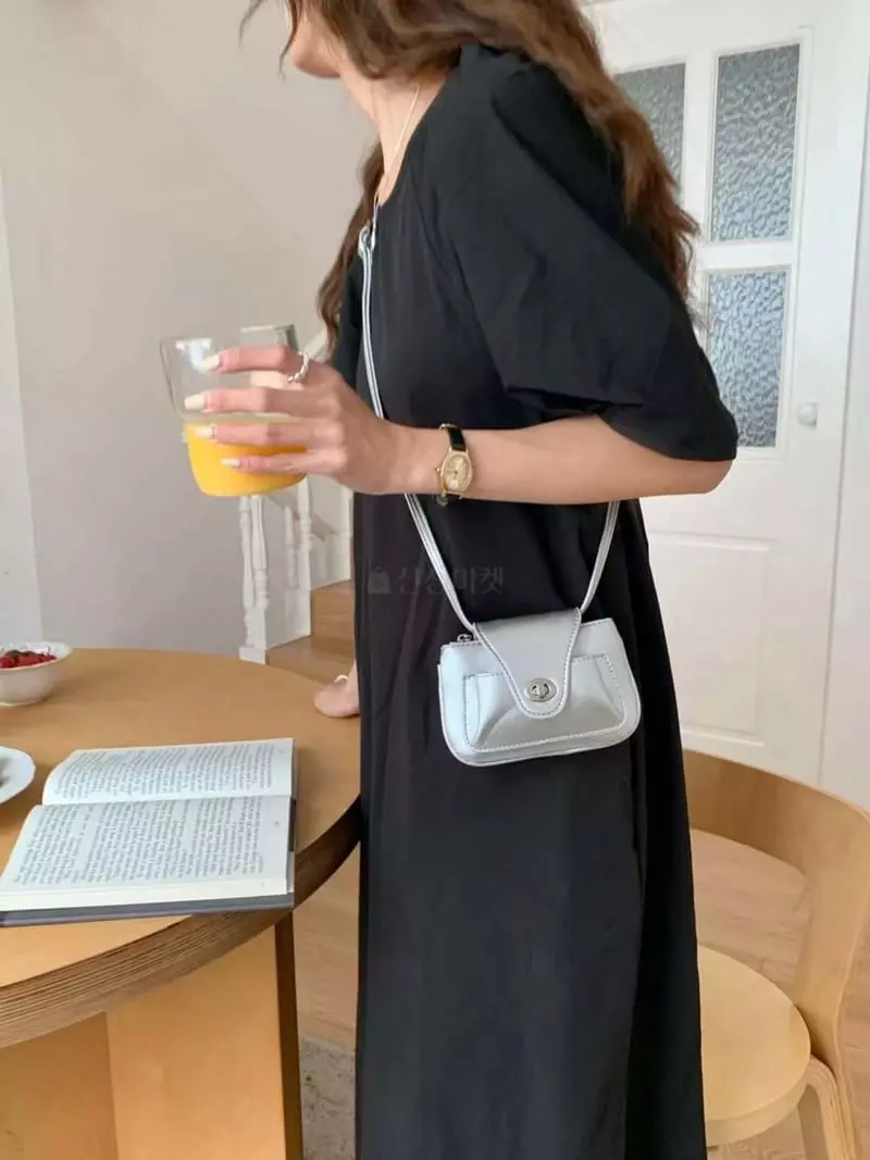 A In - Korean Women Fashion - #pursuepretty - Mini Button Cross Bag