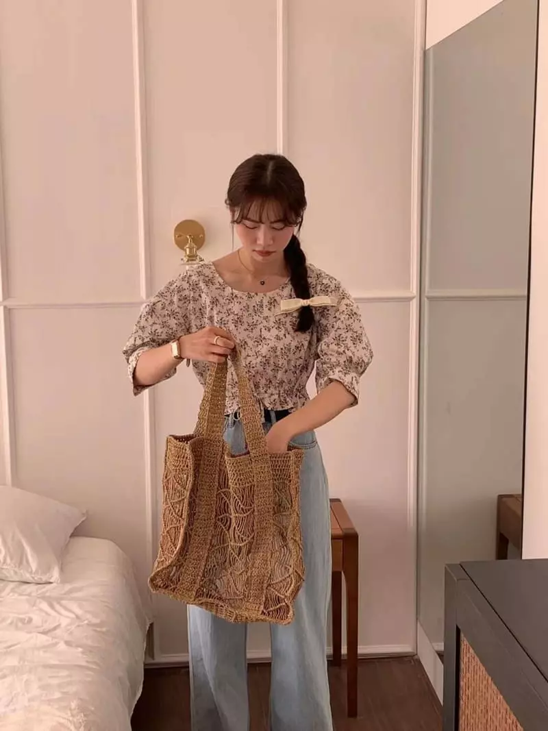A In - Korean Women Fashion - #vintageinspired - Straw Shoulder Bag - 2