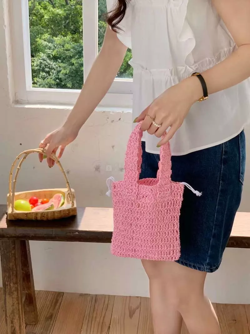 A In - Korean Women Fashion - #vintagekidsstyle - Straw Dailt Tote Bag - 2
