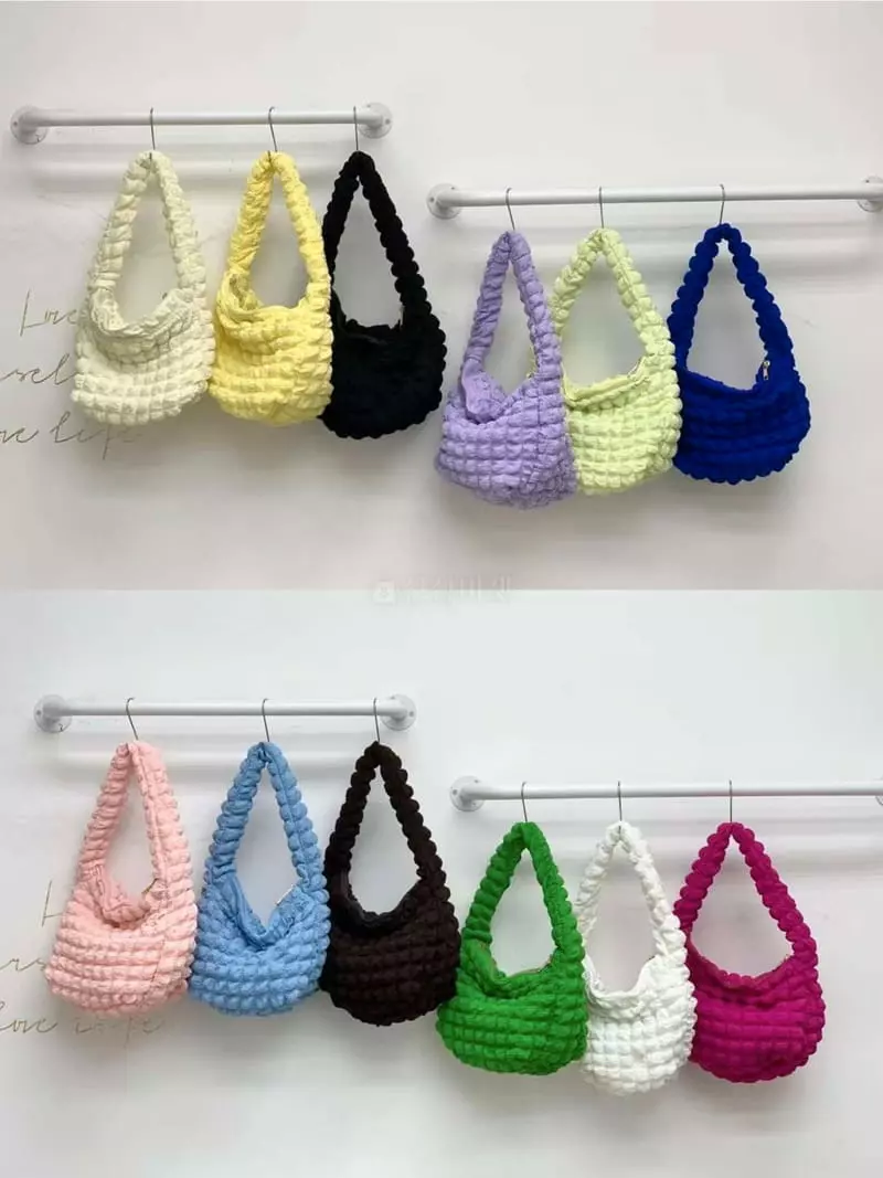 A In - Korean Women Fashion - #womensfashion - Embo Padding Round Shoulder Bag - 2