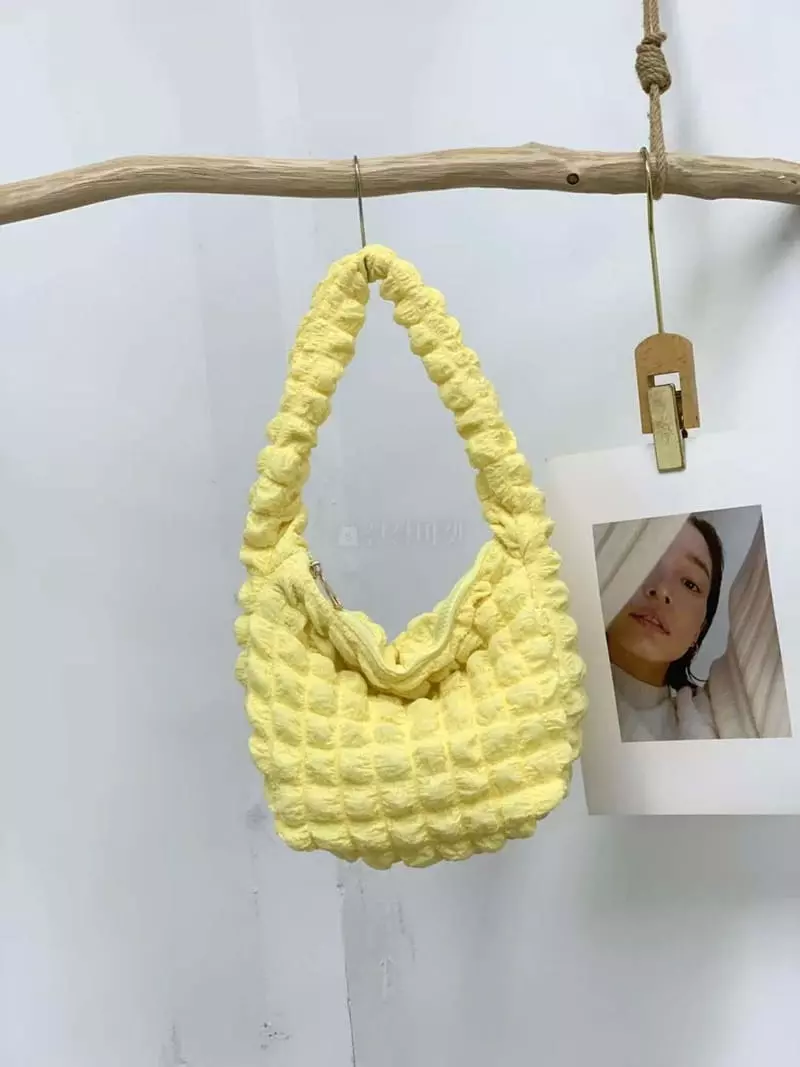 A In - Korean Women Fashion - #womensfashion - Embo Padding Round Shoulder Bag - 6