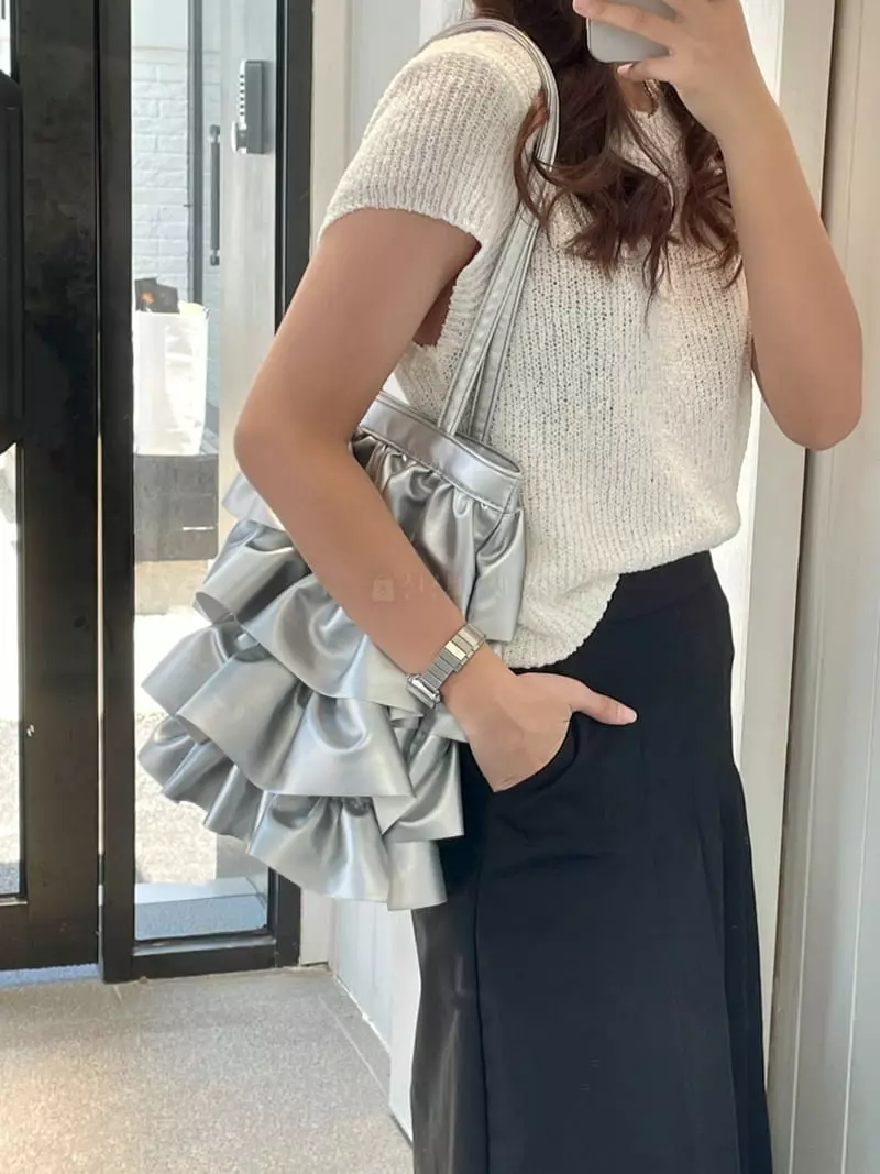 A In - Korean Women Fashion - #womensfashion - Rapon Frill Shoulder Bag - 11