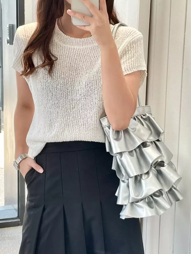 A In - Korean Women Fashion - #womensfashion - Rapon Frill Shoulder Bag - 9