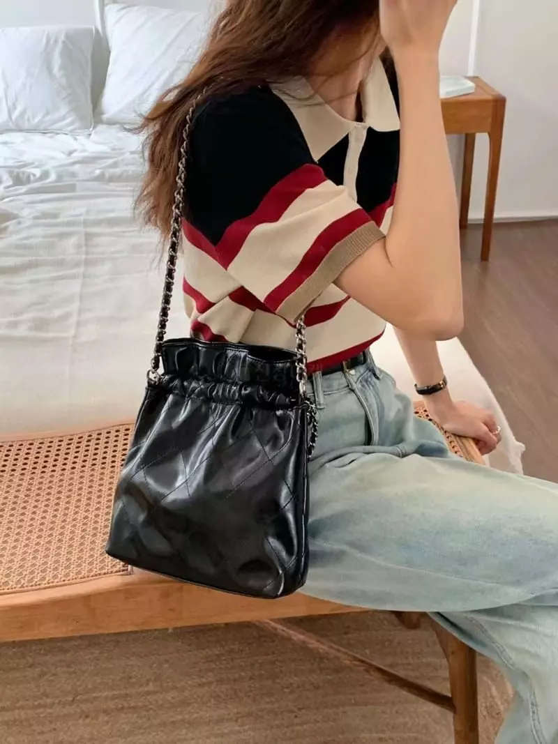 A In - Korean Women Fashion - #womensfashion - Lanez Quilitng Chain Bag