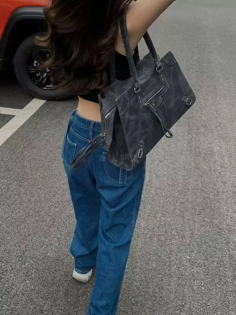 A In - Korean Women Fashion - #womensfashion - Denim Big Moter Bag - 7