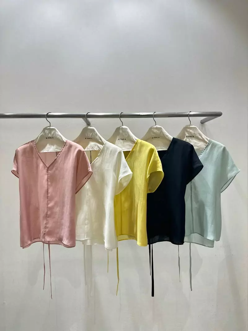 A The A - Korean Women Fashion - #restrostyle - Silky Blouse - 4