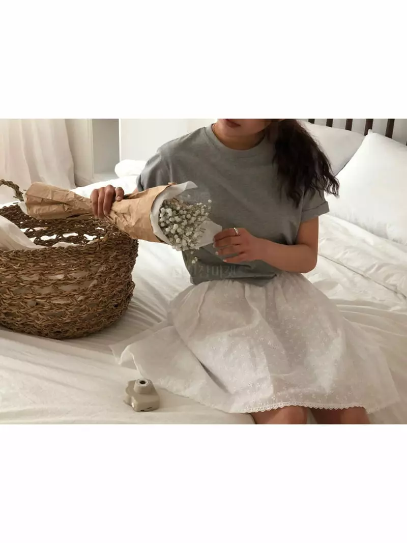 A Want - Korean Women Fashion - #pursuepretty - Punching Lace Skirt - 3
