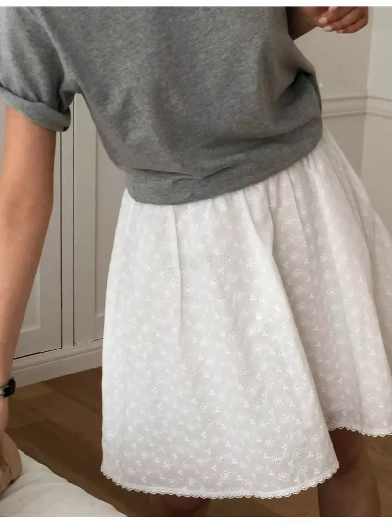 A Want - Korean Women Fashion - #shopsmall - Punching Lace Skirt - 6