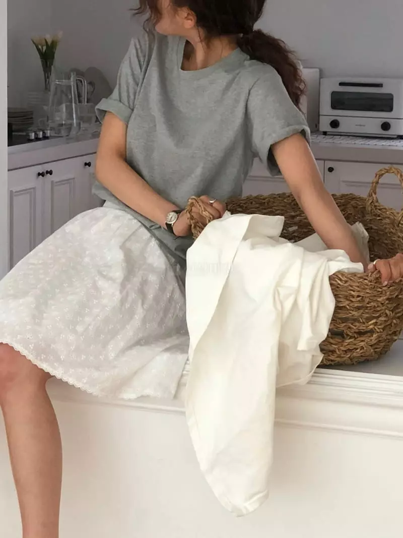 A Want - Korean Women Fashion - #thatsdarling - Punching Lace Skirt - 7