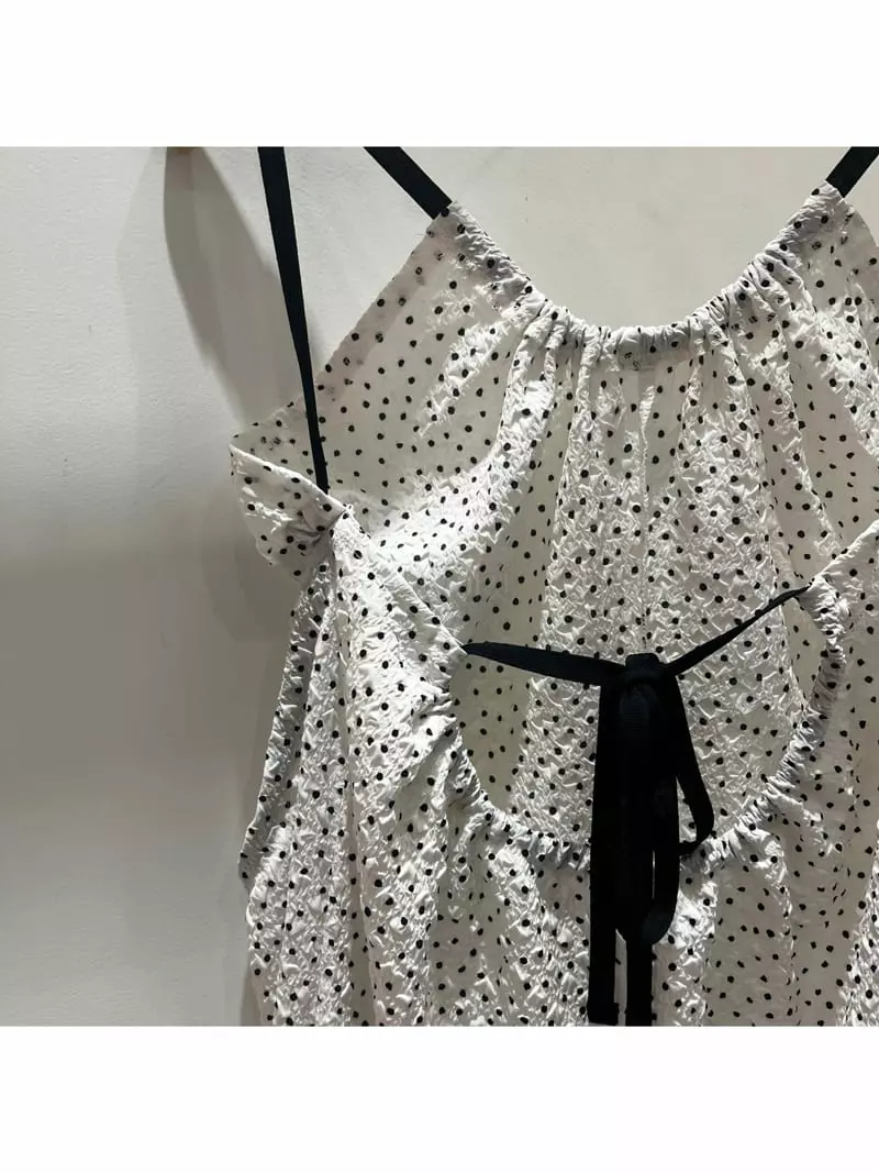 Abbeylee - Korean Women Fashion - #momslook - Dot Sleeveless - 6