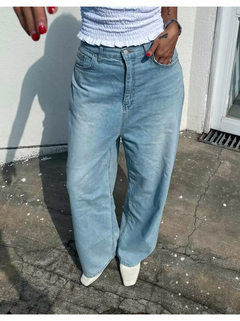 Abbeylee - Korean Women Fashion - #vintageinspired - Soft Baggy Denim Jeans - 6
