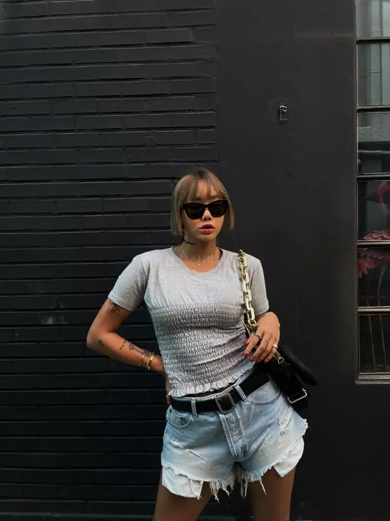Abbeylee - Korean Women Fashion - #momslook - Smog Tee - 4