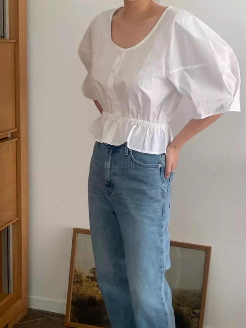 Amiment - Korean Women Fashion - #momslook - Verry Ribbon Blouse