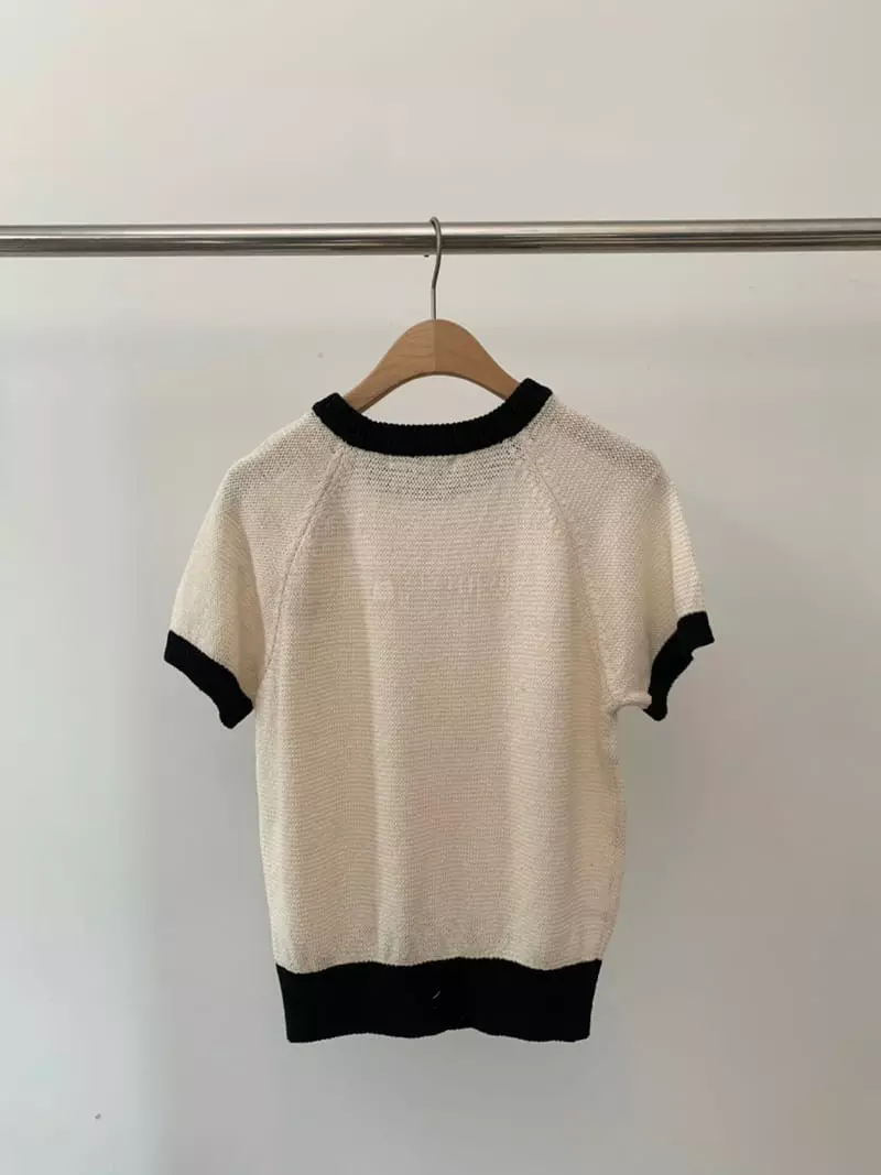 Amiment - Korean Women Fashion - #momslook - Bonita Color Round Tee - 2