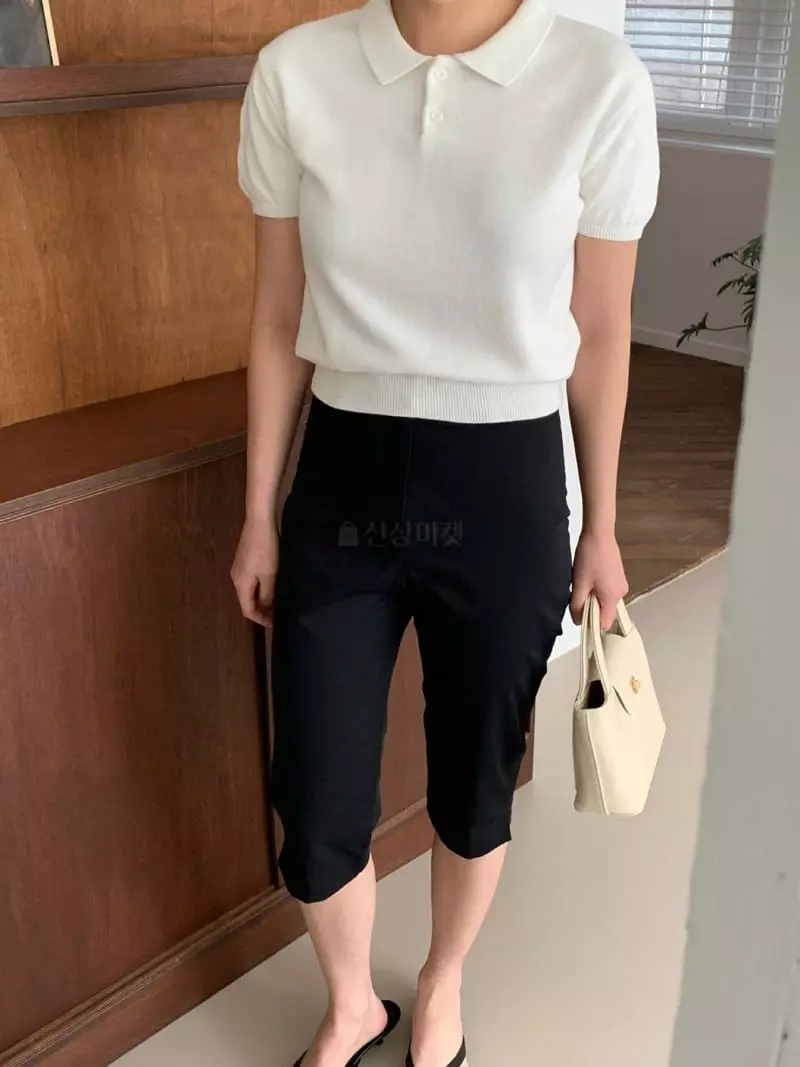 Amiment - Korean Women Fashion - #momslook - Sunday Collar Knit Tee - 2
