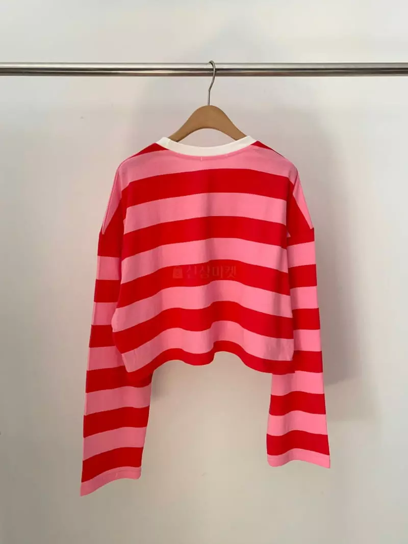 Amiment - Korean Women Fashion - #momslook - Champ Stripes Tee - 6