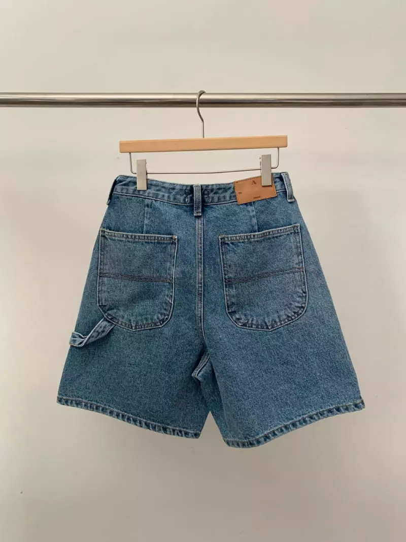 Amiment - Korean Women Fashion - #momslook - Kapendar Half Denim Shorts - 2