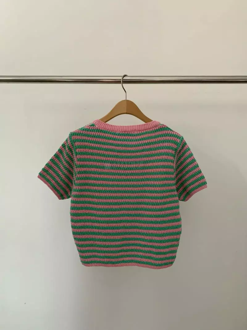 Amiment - Korean Women Fashion - #momslook - Pumpkin Stripes Knit  Tee - 12