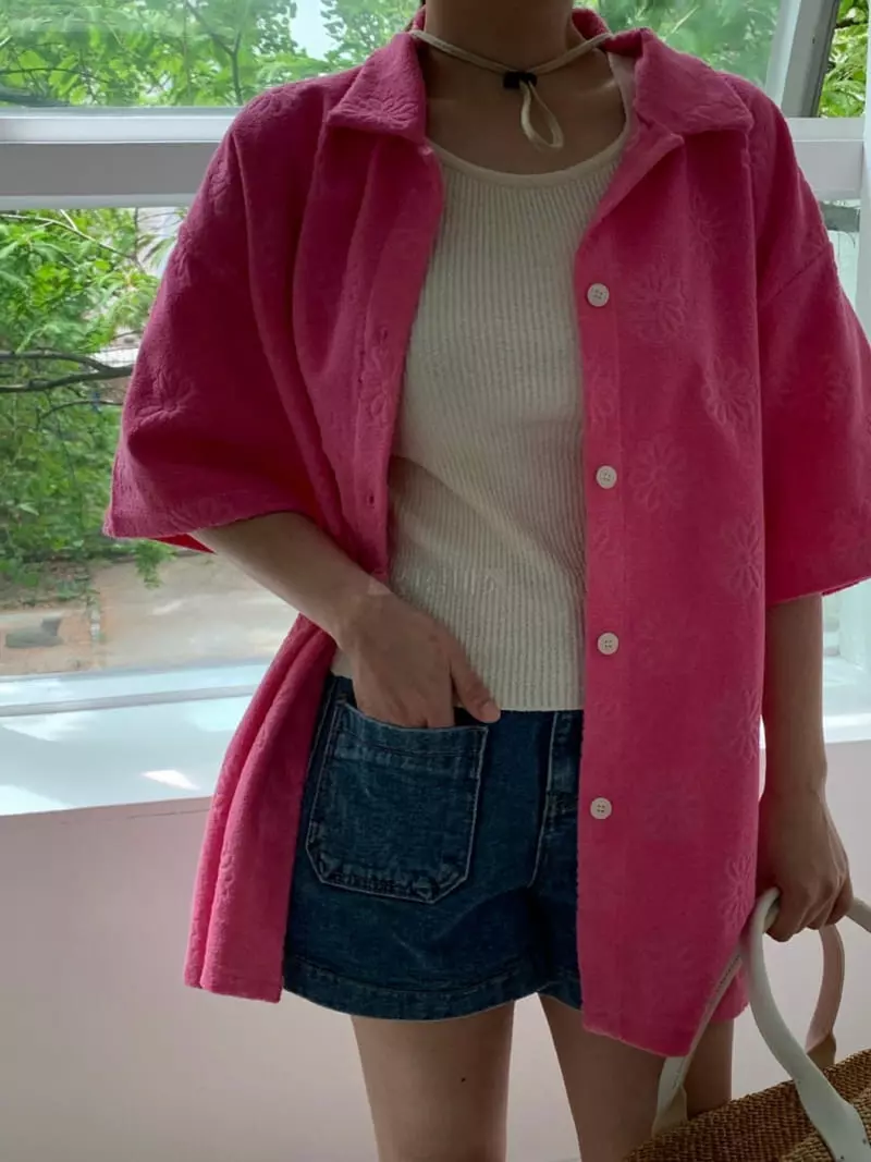 Amiment - Korean Women Fashion - #momslook - Daisy Terry Shirt - 9