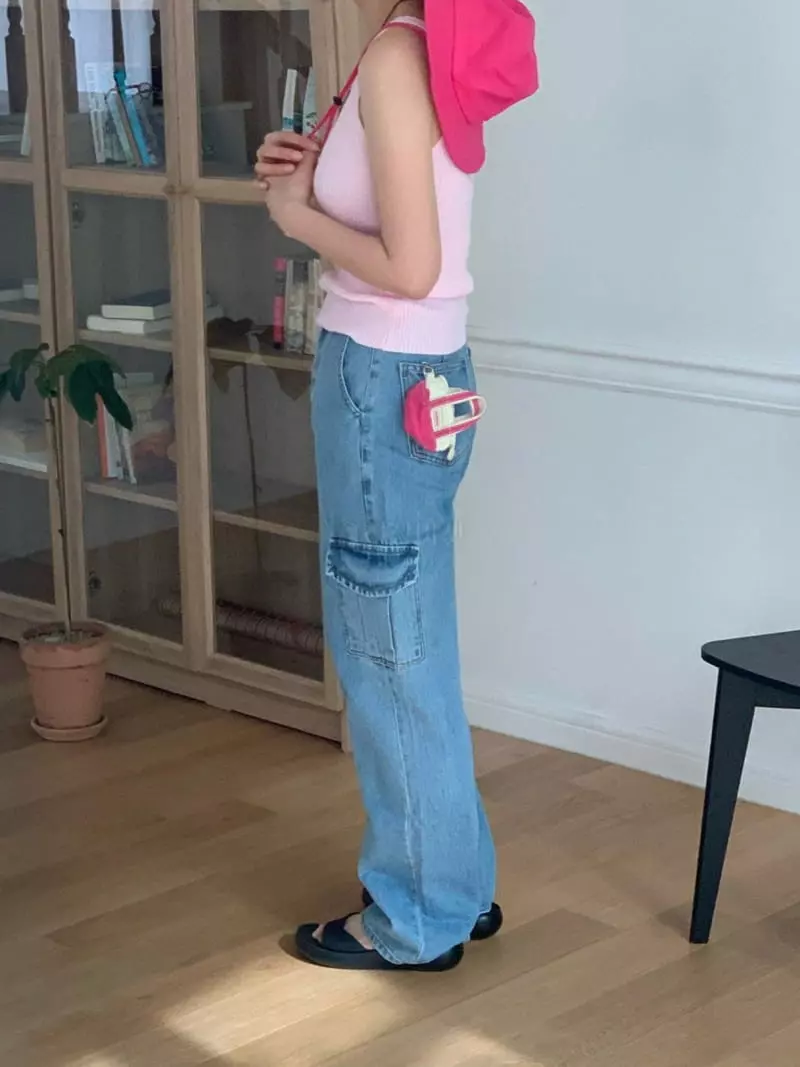 Amiment - Korean Women Fashion - #restrostyle - Cargo Jeans - 10