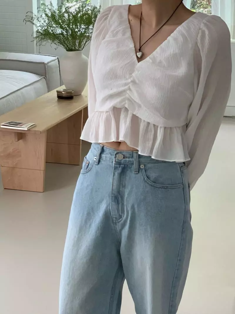 Amiment - Korean Women Fashion - #restrostyle - Rose Blouse - 4