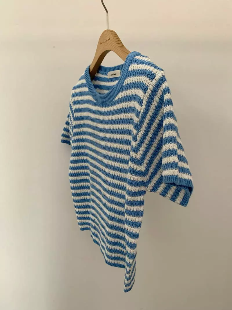 Amiment - Korean Women Fashion - #shopsmall - Pumpkin Stripes Knit  Tee - 5